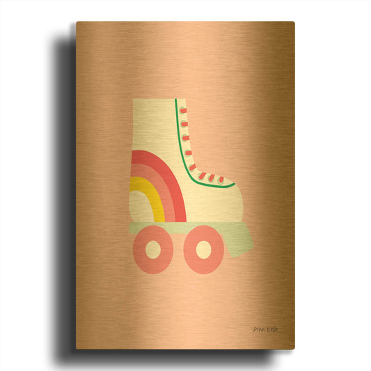 'Rollerskate' By Ann Kelle Gold Metal Wall Art