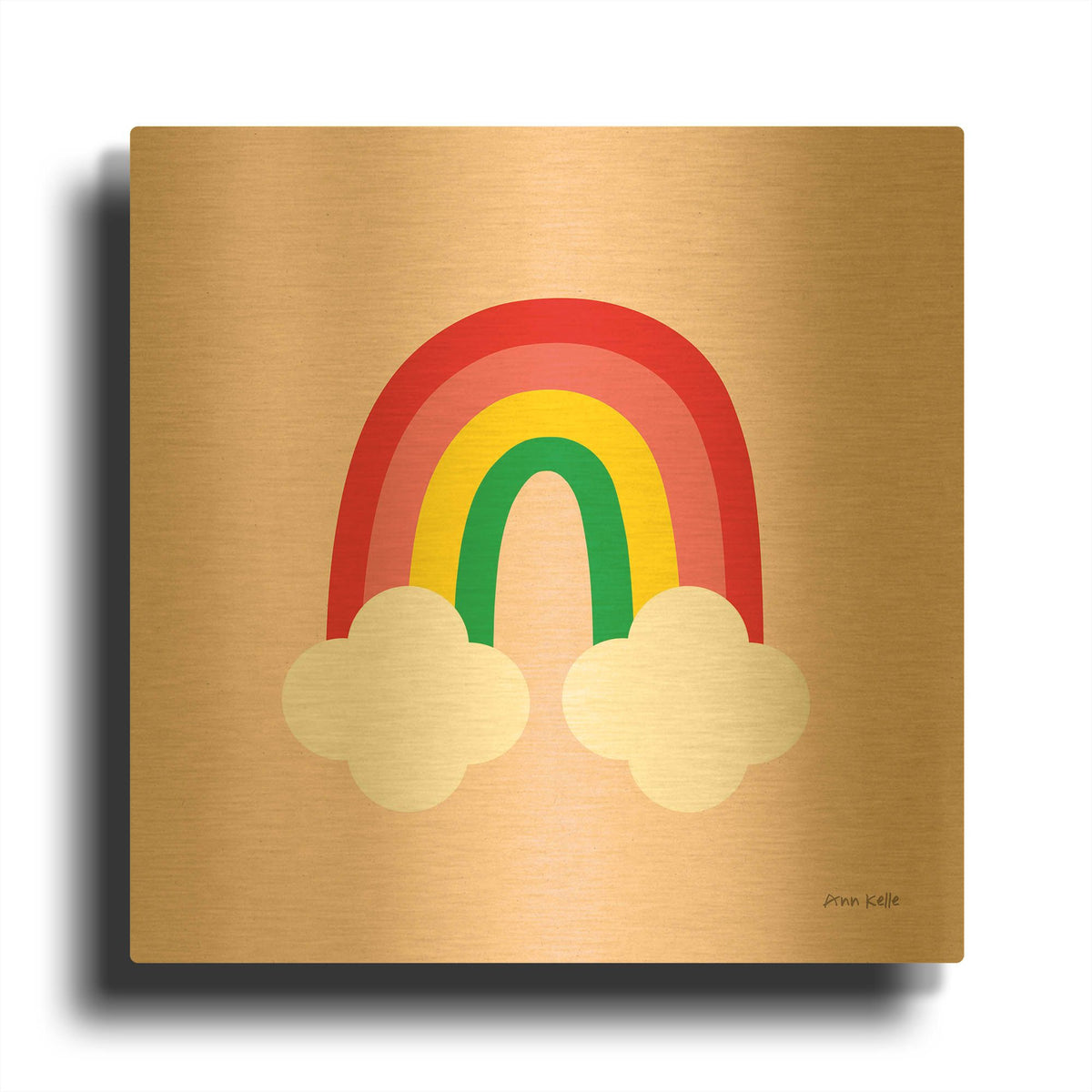 'Bright Rainbow II' By Ann Kelle Gold Metal Wall Art