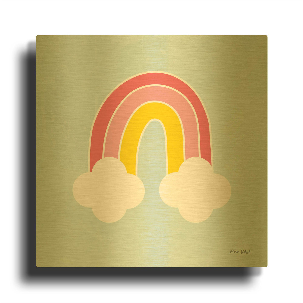 'Her Rainbow' By Ann Kelle Gold Metal Wall Art