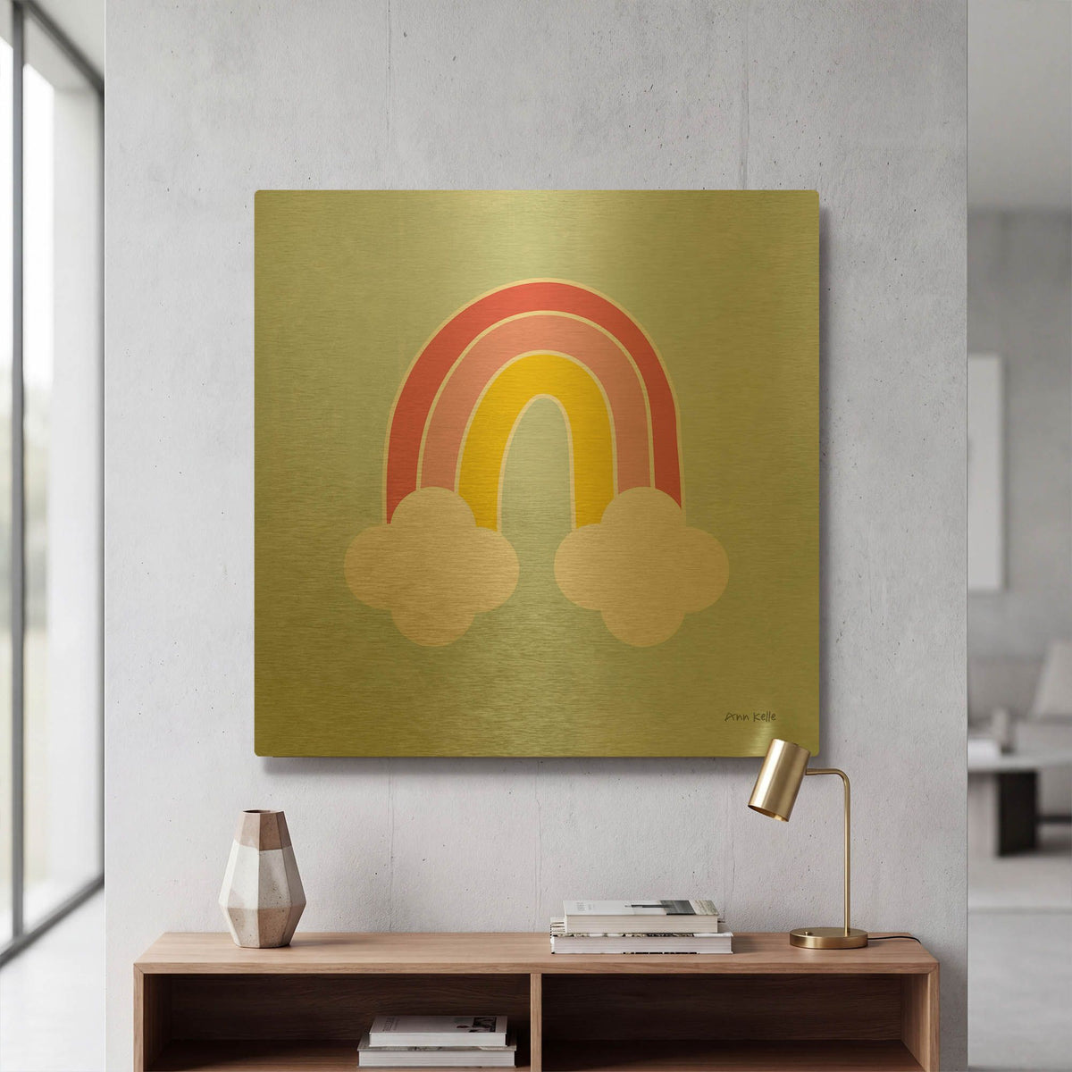 'Her Rainbow' By Ann Kelle Gold Metal Wall Art