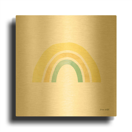 'Pastel Rainbow II' By Ann Kelle Gold Metal Wall Art