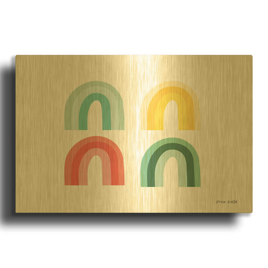 'Rainbow Colors II' By Ann Kelle Gold Metal Wall Art