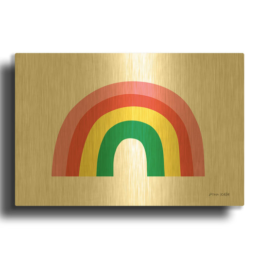 'Rainbow I' By Ann Kelle Gold Metal Wall Art