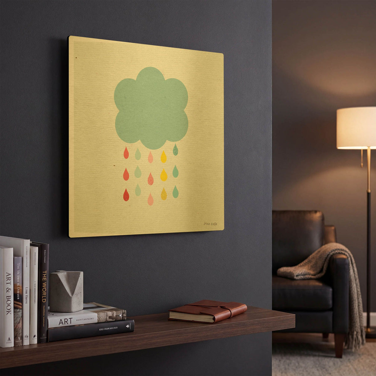'Cloud I' By Ann Kelle Gold Metal Wall Art