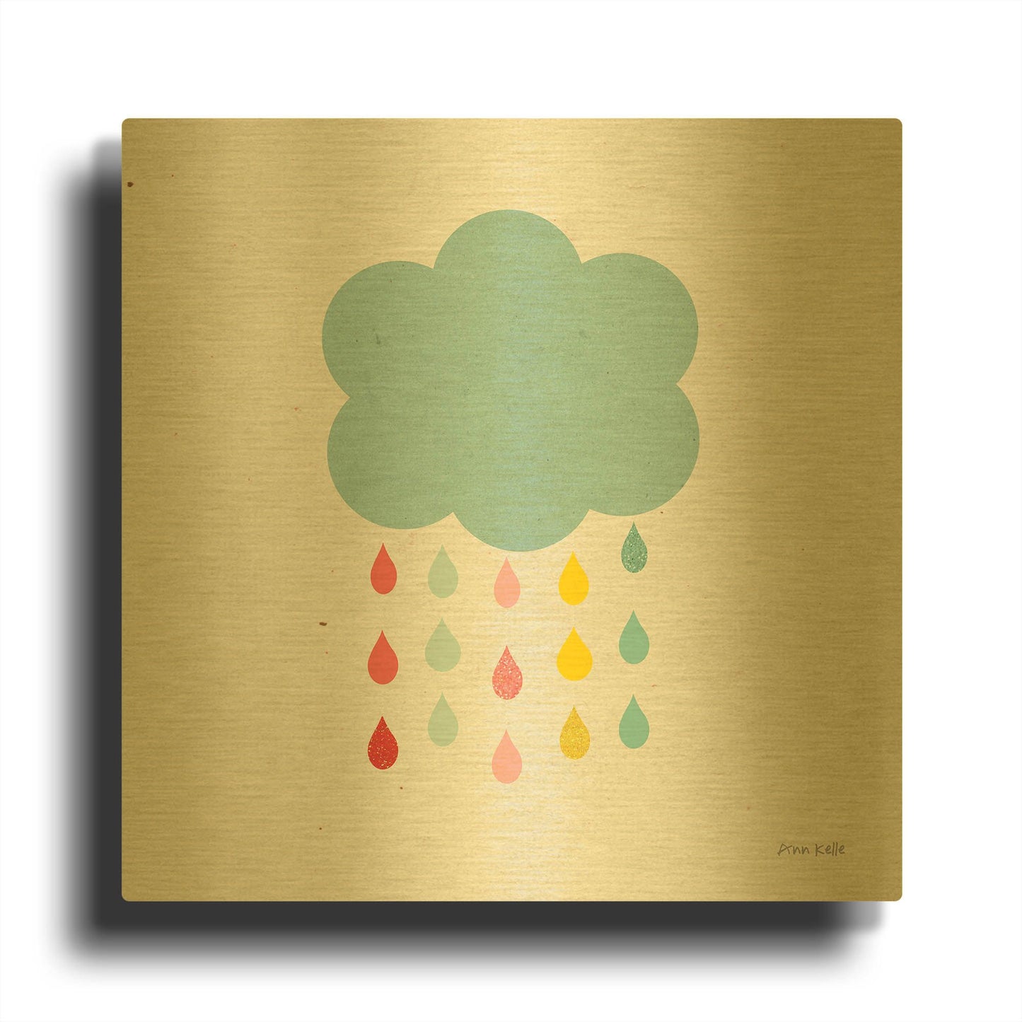 'Cloud I' By Ann Kelle Gold Metal Wall Art