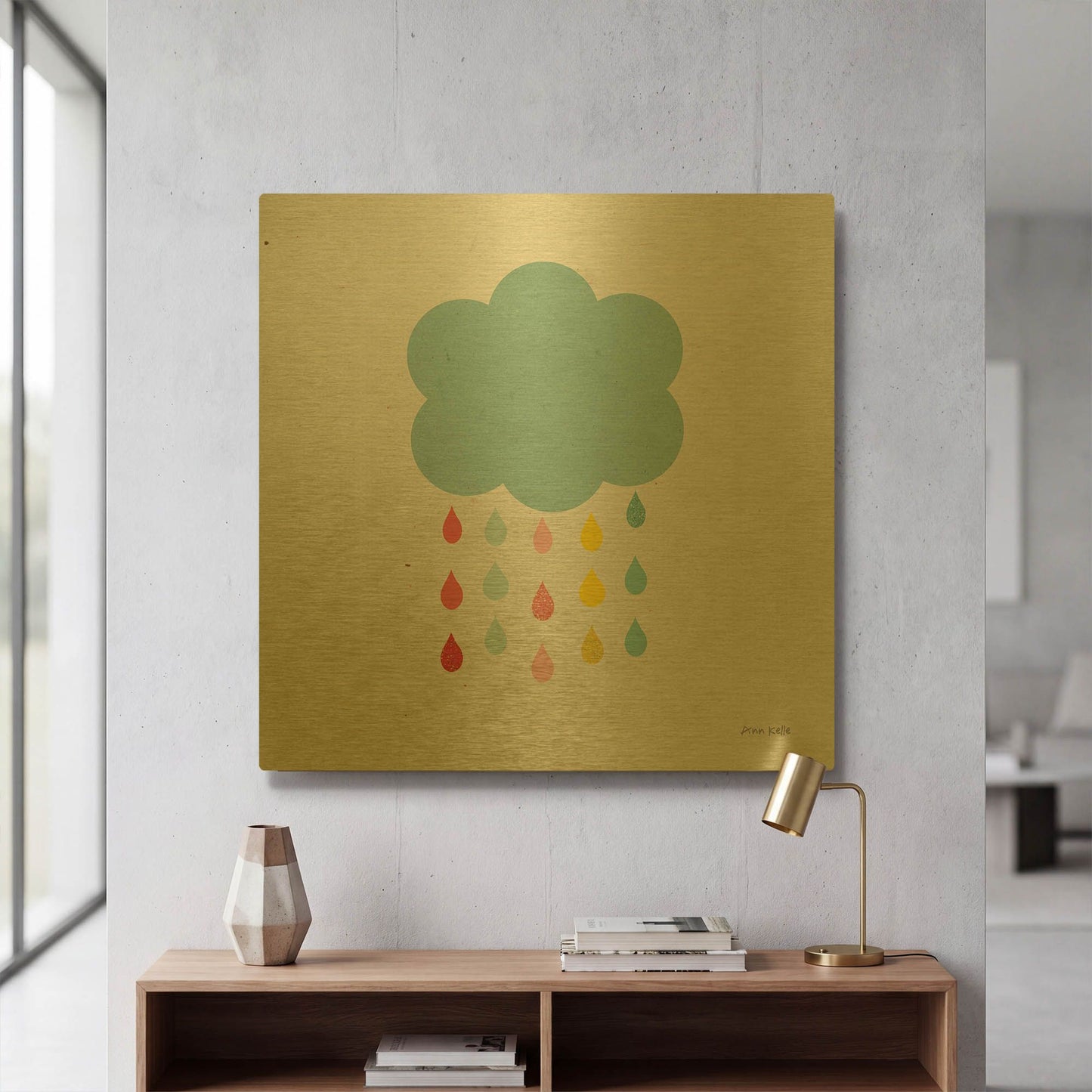 'Cloud I' By Ann Kelle Gold Metal Wall Art