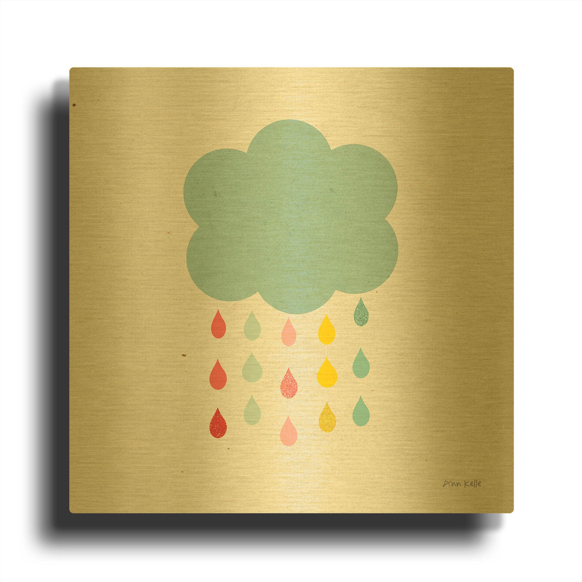 'Cloud I' By Ann Kelle Gold Metal Wall Art