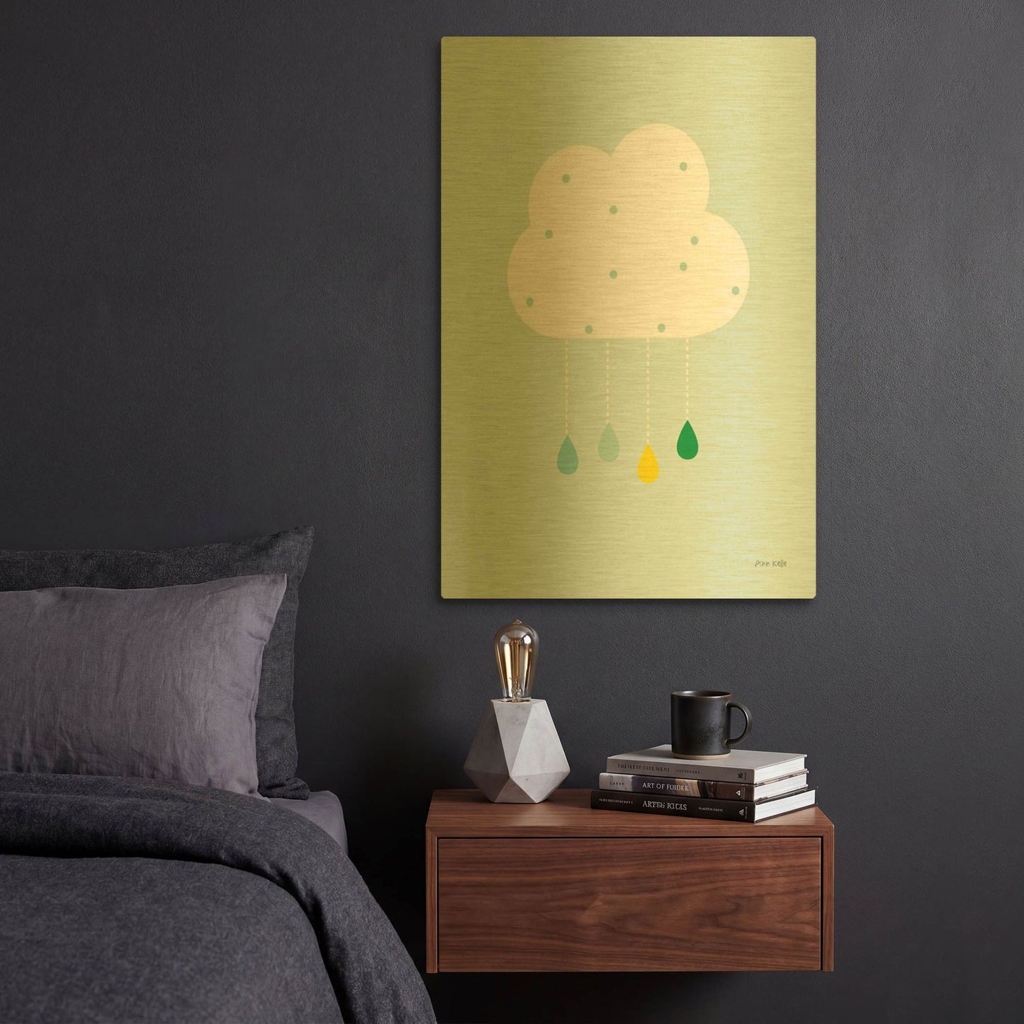 'Cloud II' By Ann Kelle Gold Metal Wall Art