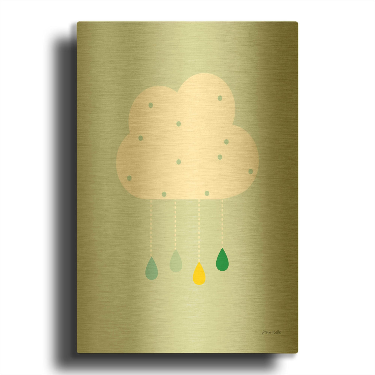 'Cloud II' By Ann Kelle Gold Metal Wall Art