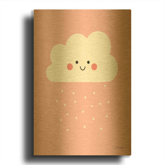 'Happy Cloud I' By Ann Kelle Gold Metal Wall Art