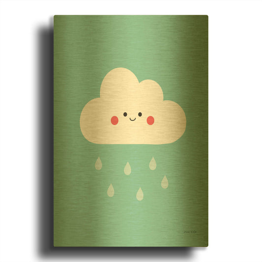 'Happy Cloud II' By Ann Kelle Gold Metal Wall Art