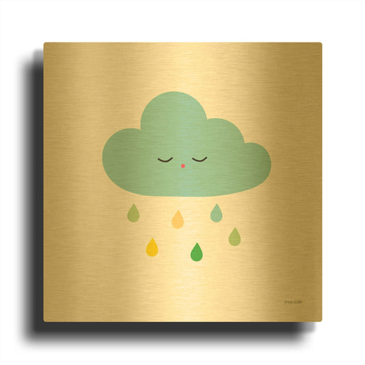 'Sleepy Cloud I' By Ann Kelle Gold Metal Wall Art