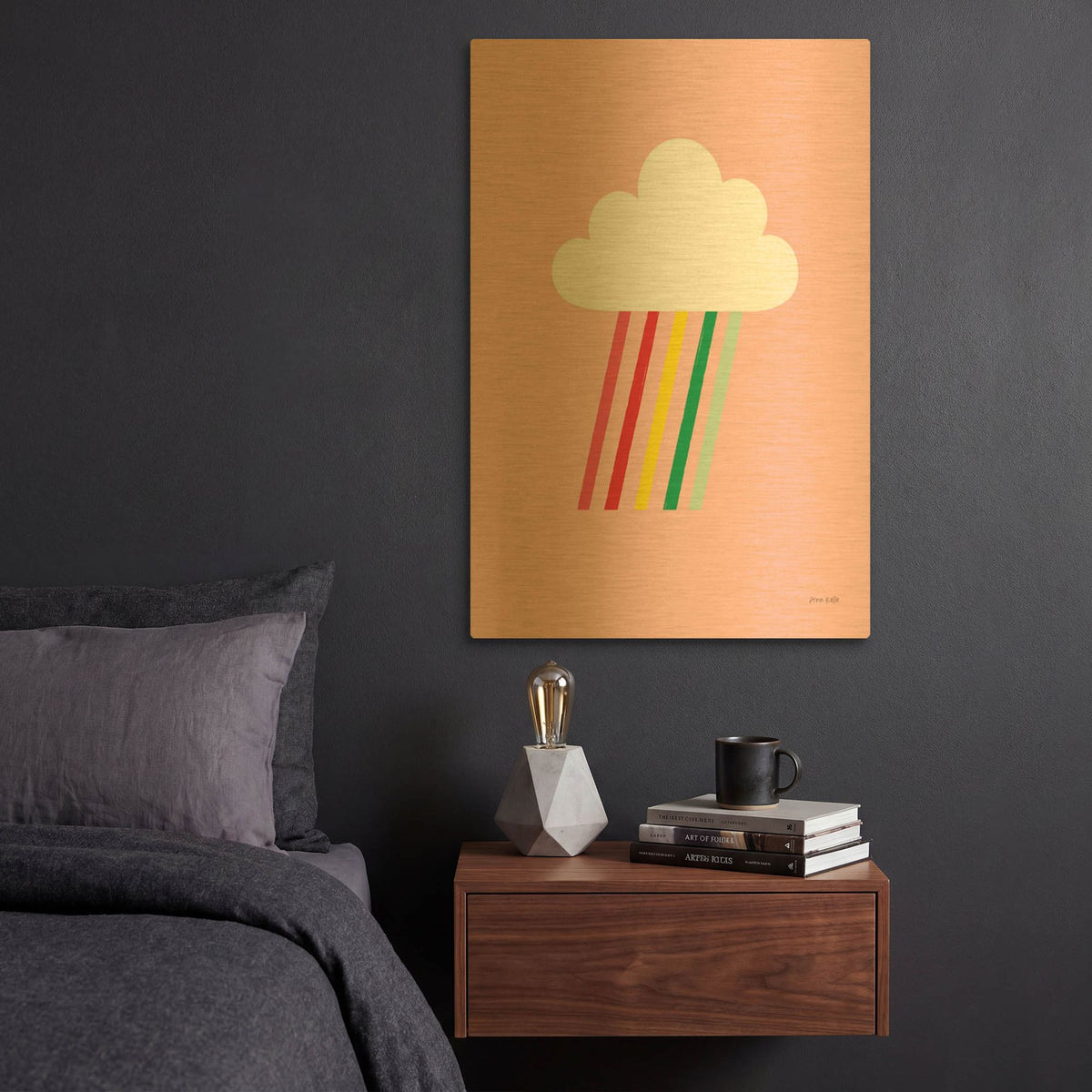 'Rainbow Rays I' By Ann Kelle Gold Metal Wall Art