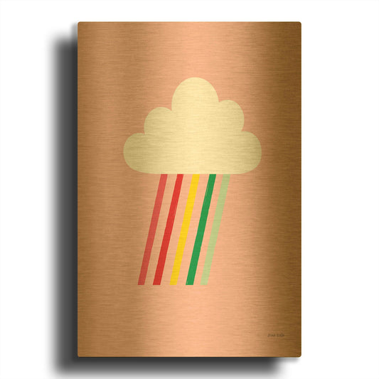 'Rainbow Rays I' By Ann Kelle Gold Metal Wall Art