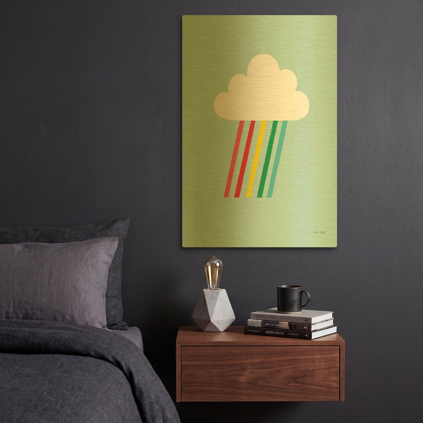 'Rainbow Rays II' By Ann Kelle Gold Metal Wall Art
