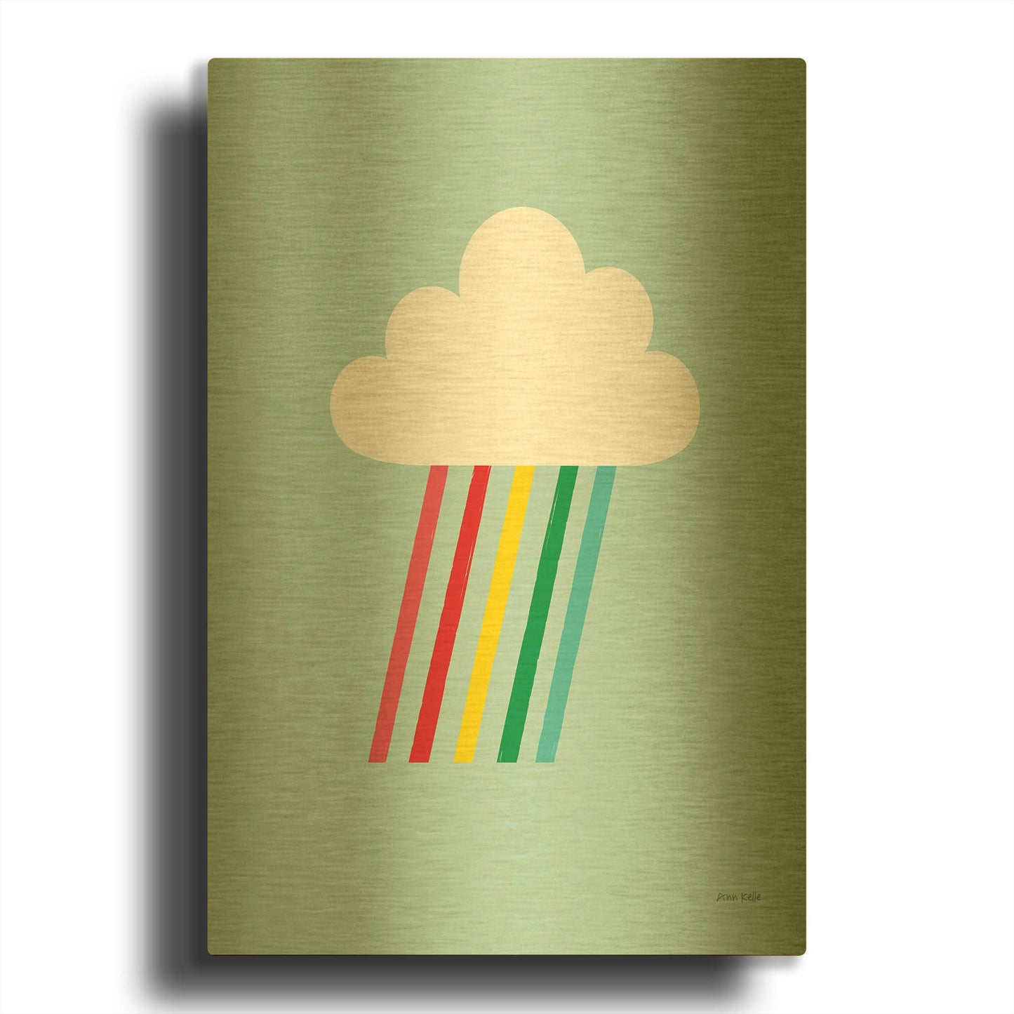 'Rainbow Rays II' By Ann Kelle Gold Metal Wall Art