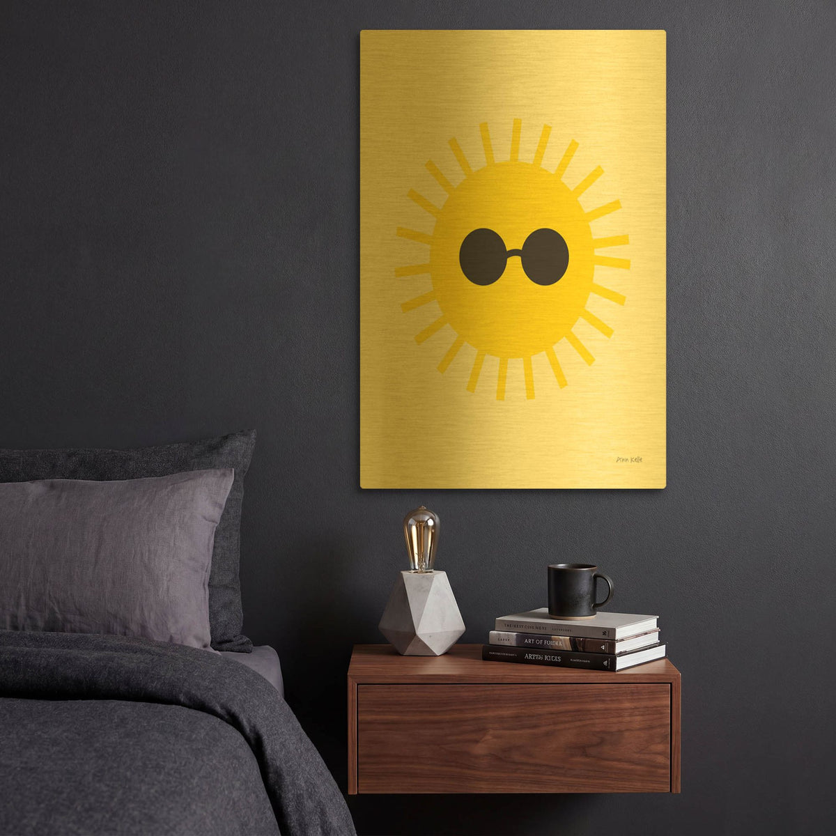 'Sunny' By Ann Kelle Gold Metal Wall Art