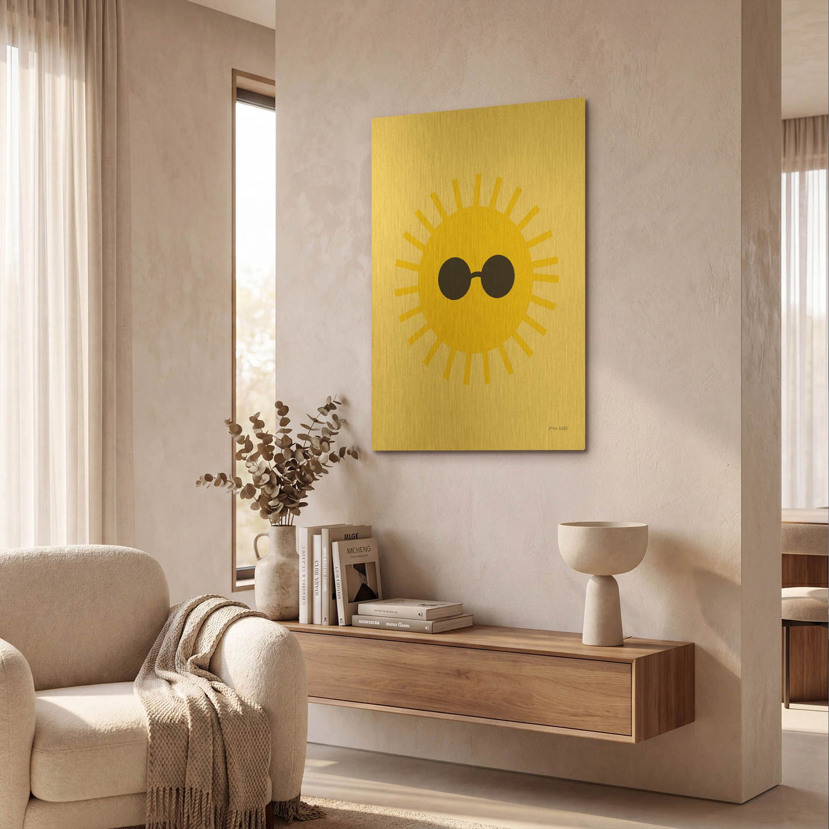 'Sunny' By Ann Kelle Gold Metal Wall Art