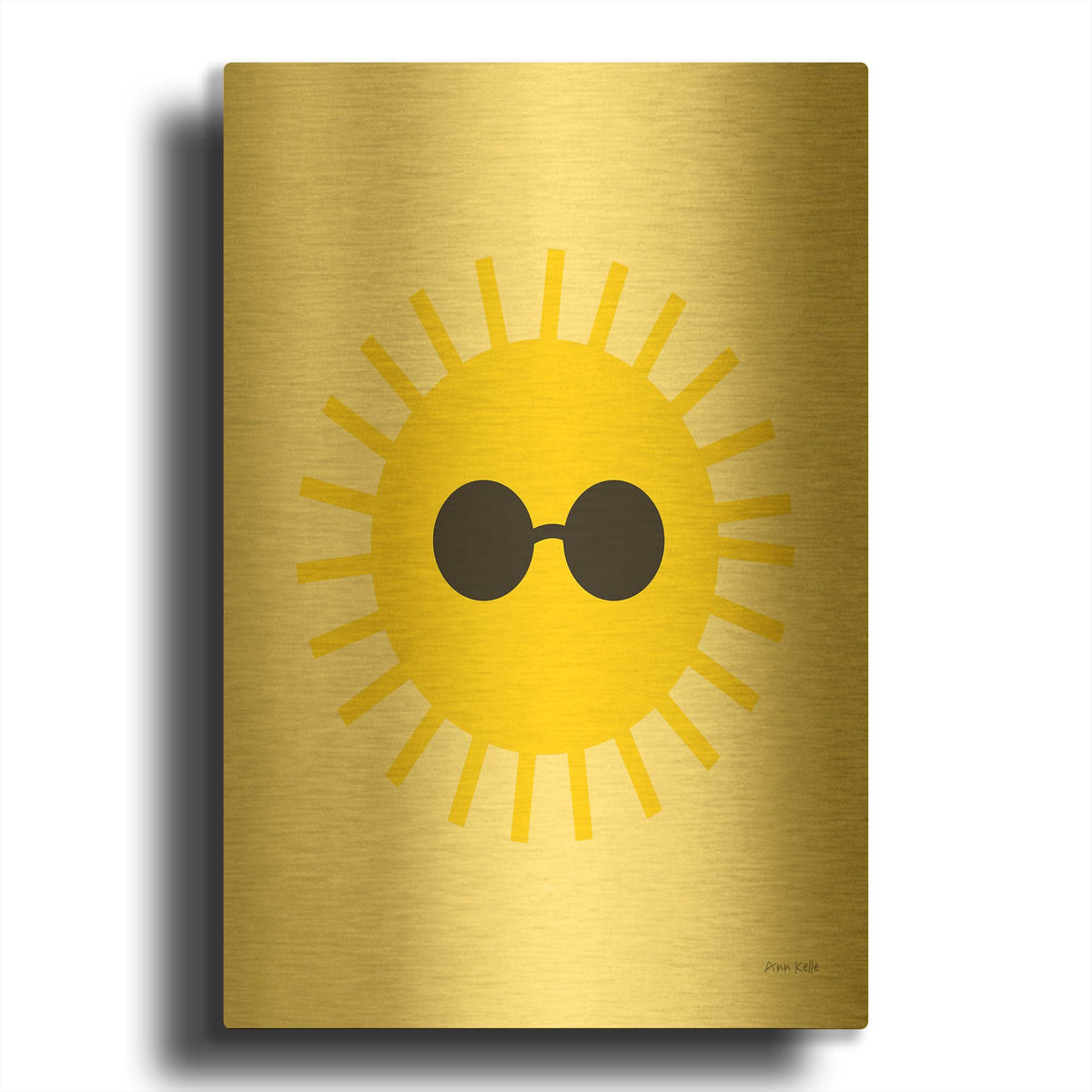'Sunny' By Ann Kelle Gold Metal Wall Art