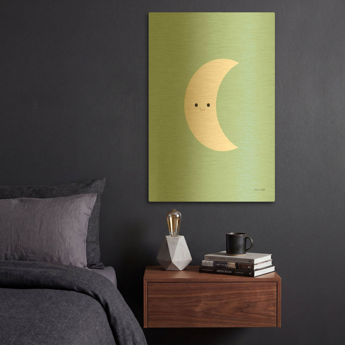 'Moon' By Ann Kelle Gold Metal Wall Art