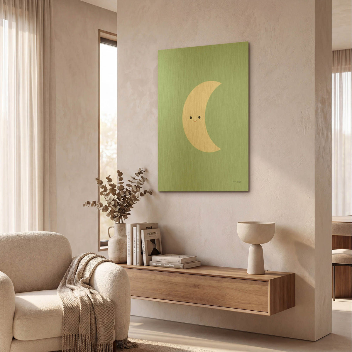 'Moon' By Ann Kelle Gold Metal Wall Art