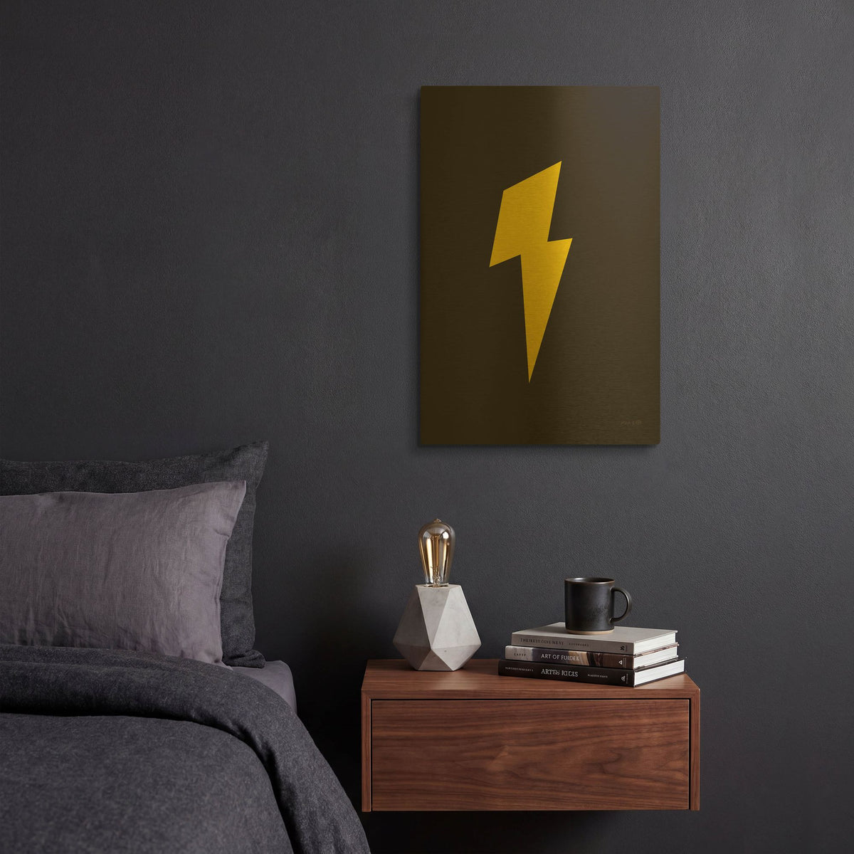 'Lightning' By Ann Kelle Gold Metal Wall Art
