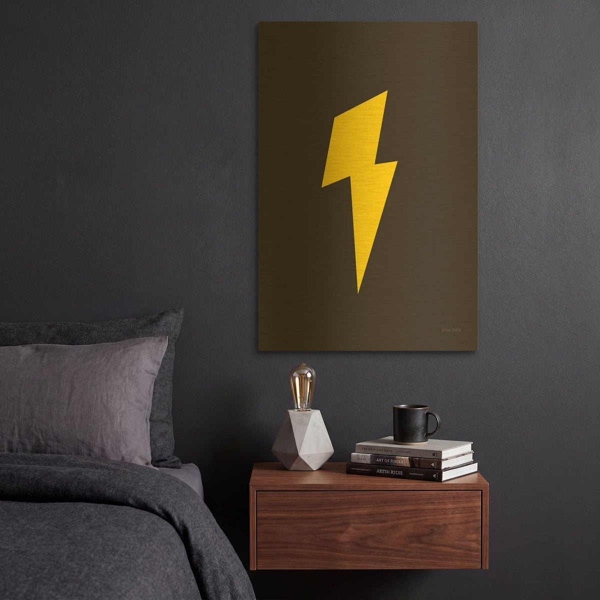 'Lightning' By Ann Kelle Gold Metal Wall Art