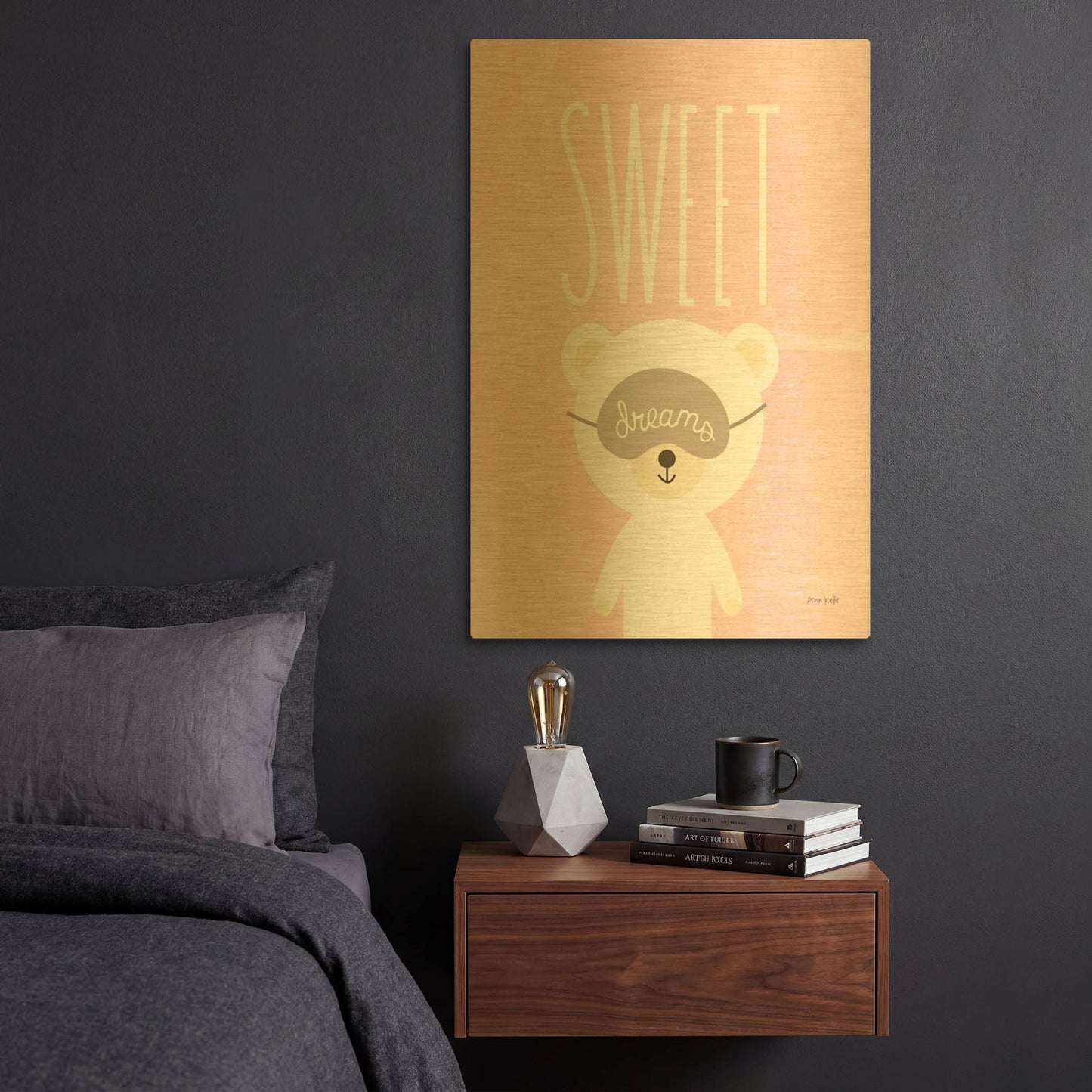 'Sweet Dreams Pink' By Ann Kelle Gold Metal Wall Art