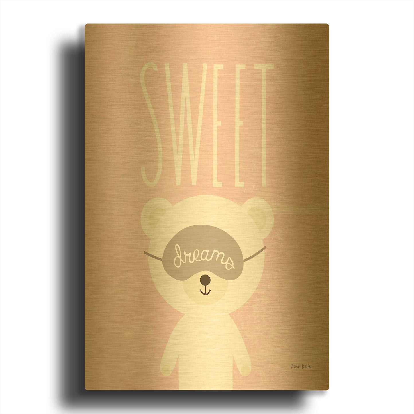 'Sweet Dreams Pink' By Ann Kelle Gold Metal Wall Art