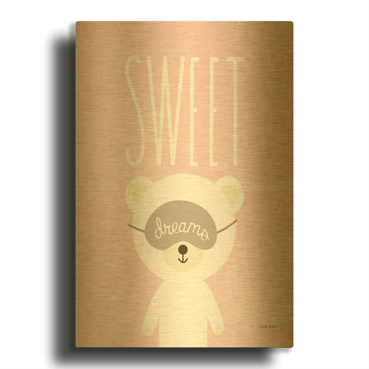 'Sweet Dreams Pink' By Ann Kelle Gold Metal Wall Art