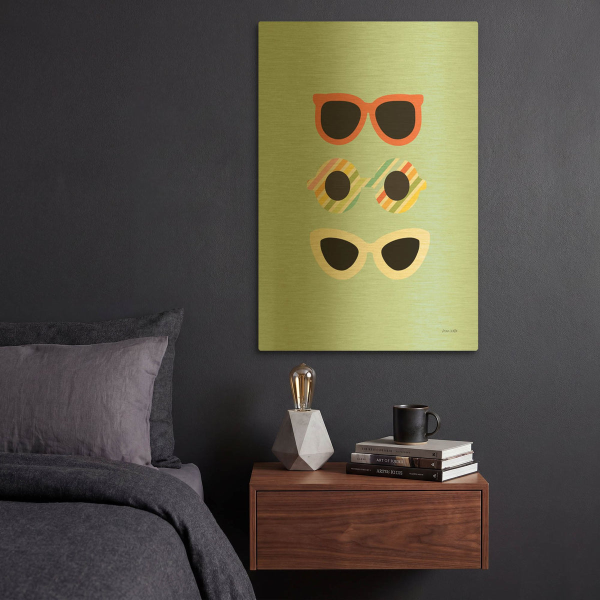 'Glamour Sunglasses' By Ann Kelle Gold Metal Wall Art