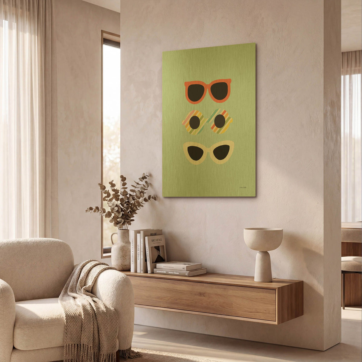 'Glamour Sunglasses' By Ann Kelle Gold Metal Wall Art