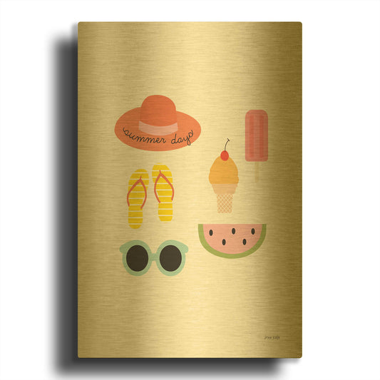 'Summer Daze I' By Ann Kelle Gold Metal Wall Art