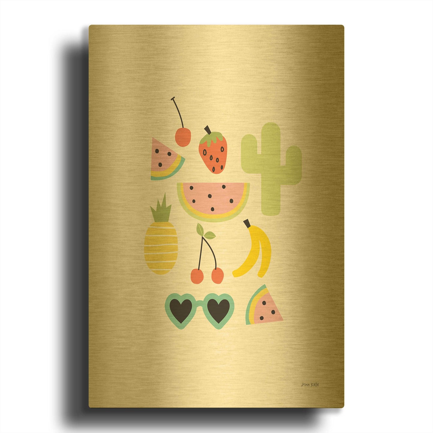 'Summer Daze II' By Ann Kelle Gold Metal Wall Art