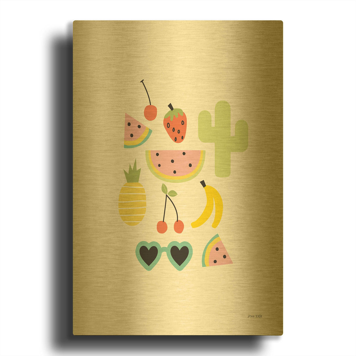 'Summer Daze II' By Ann Kelle Gold Metal Wall Art