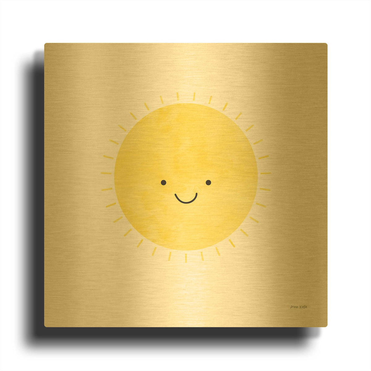 'Sunny Smile Days' By Ann Kelle Gold Metal Wall Art