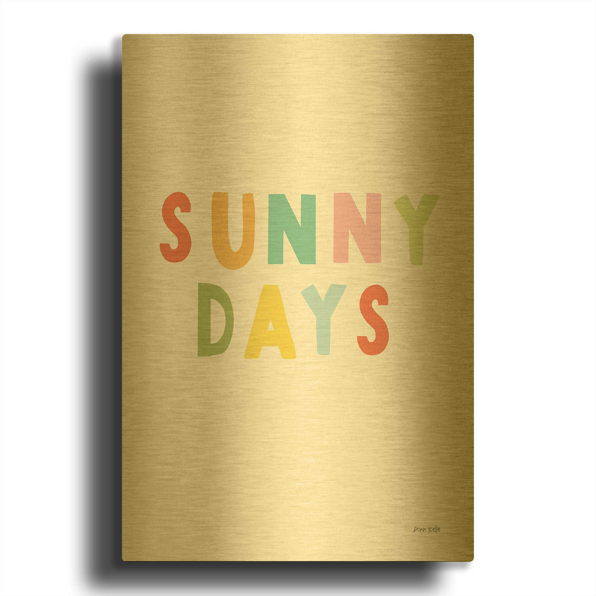 'Sunny Days' By Ann Kelle Gold Metal Wall Art