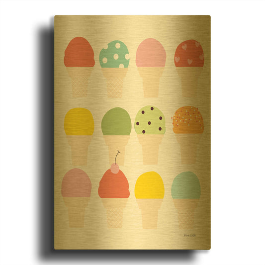 'Single Scoops' By Ann Kelle Gold Metal Wall Art