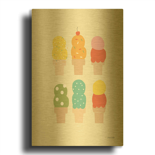 'Double Scoops' By Ann Kelle Gold Metal Wall Art