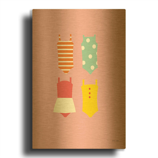 'Bathing Suits Galore II' By Ann Kelle Gold Metal Wall Art