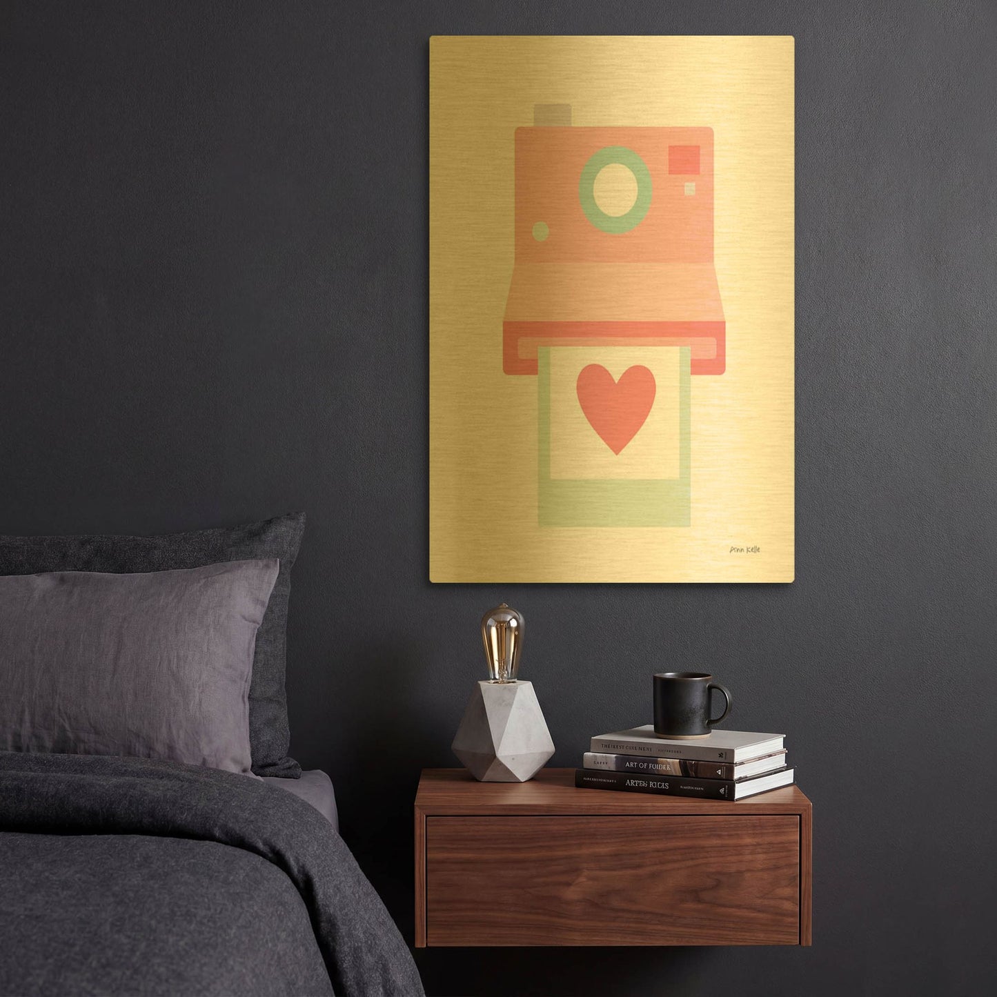'Camera Shy I' By Ann Kelle Gold Metal Wall Art