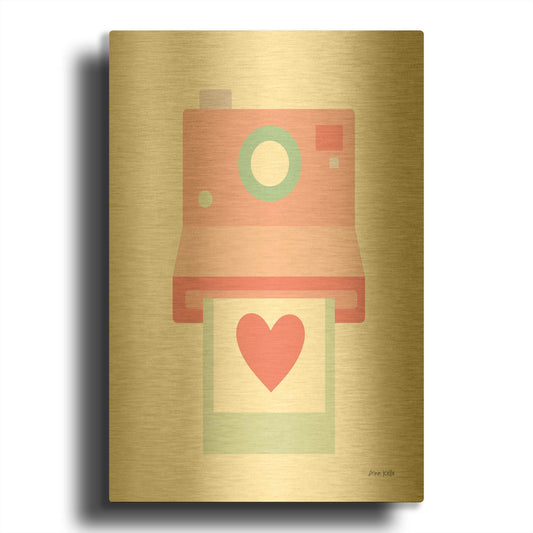 'Camera Shy I' By Ann Kelle Gold Metal Wall Art