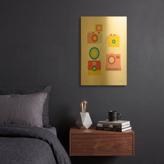 'Camera Shy II' By Ann Kelle Gold Metal Wall Art