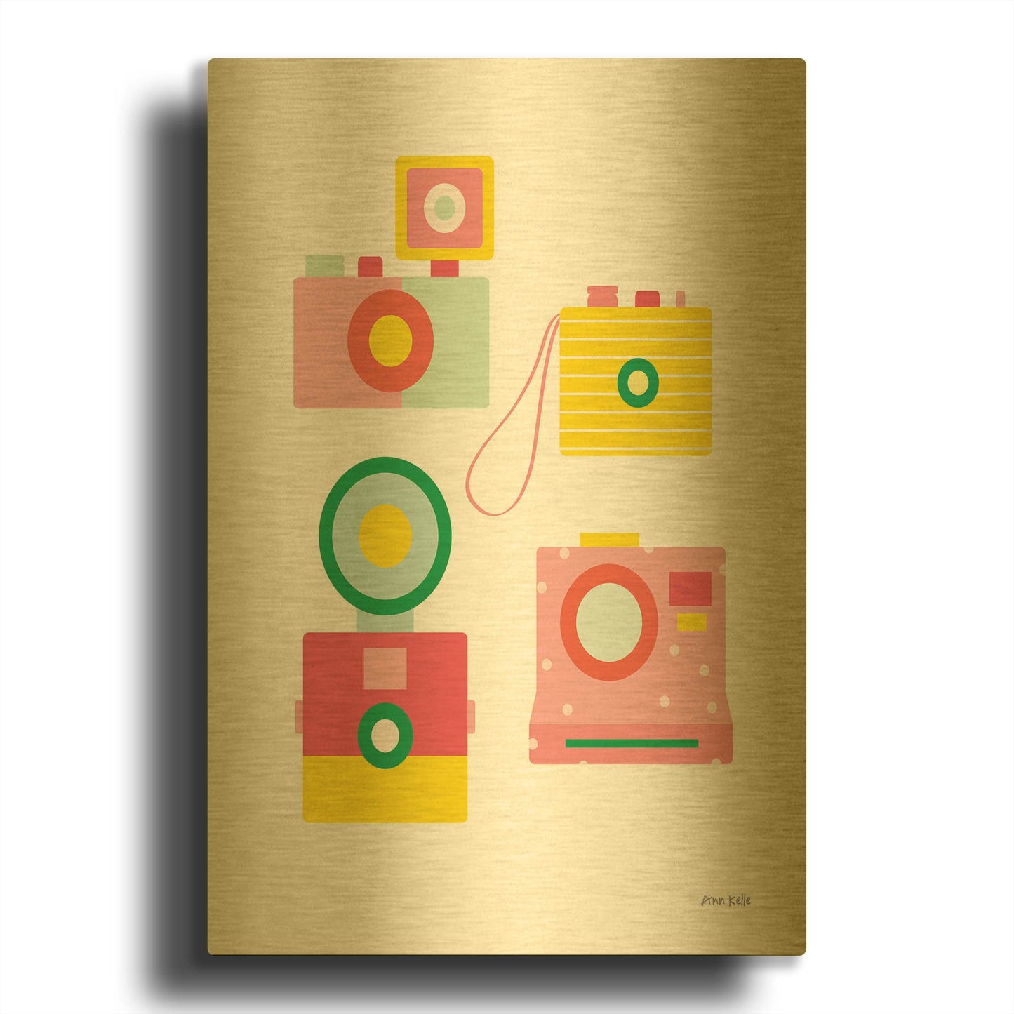 'Camera Shy II' By Ann Kelle Gold Metal Wall Art