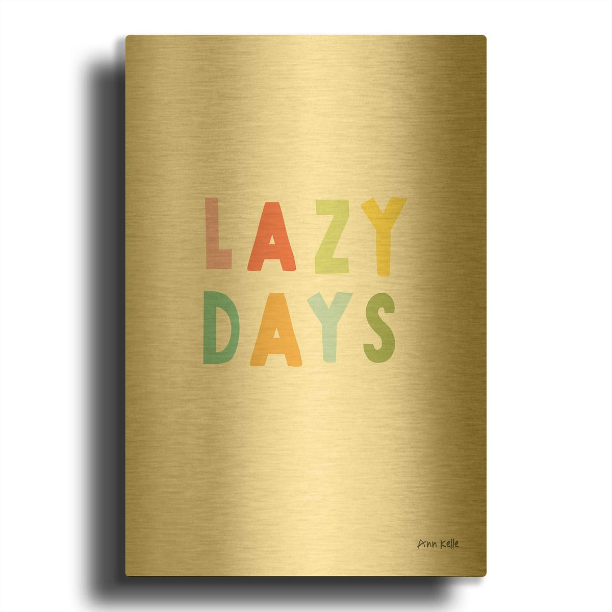 'Lazy Days' By Ann Kelle Gold Metal Wall Art