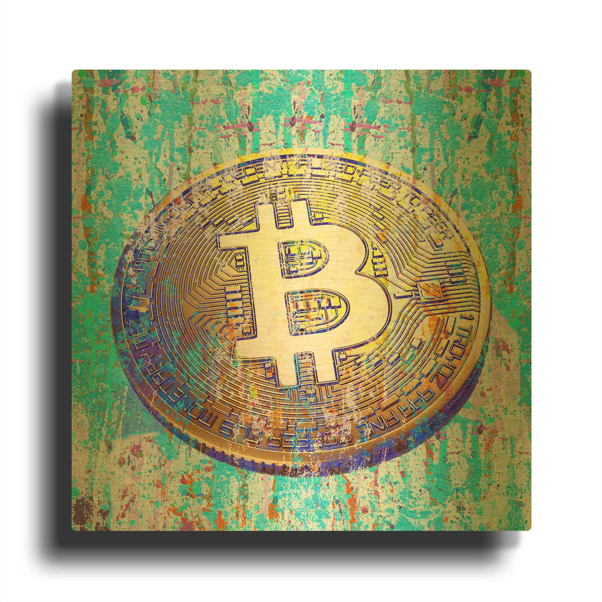 'The Inextinguishable Bitcoin,' By Epic Portfolio Gold Metal Wall Art
