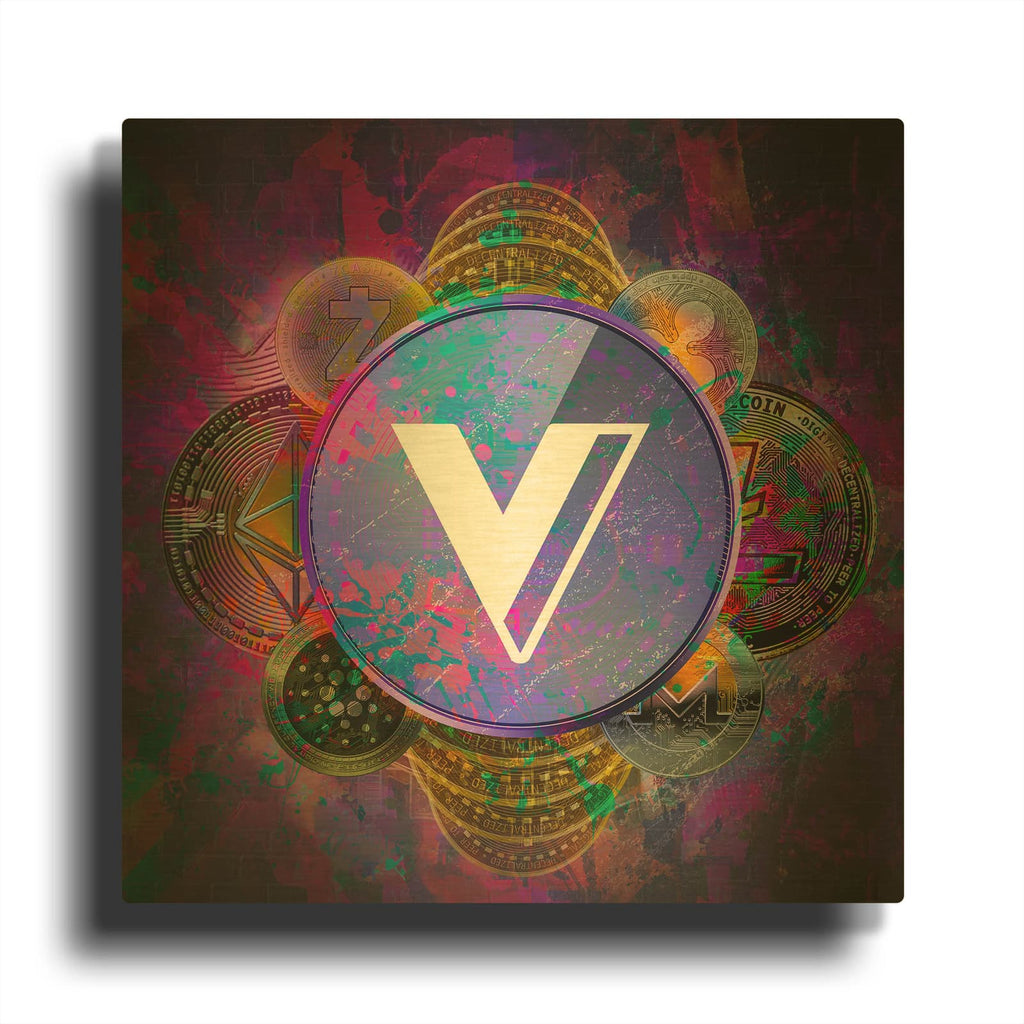 'VGX Voyager Crypto Pyramid,' By Epic Portfolio Gold Metal Wall Art