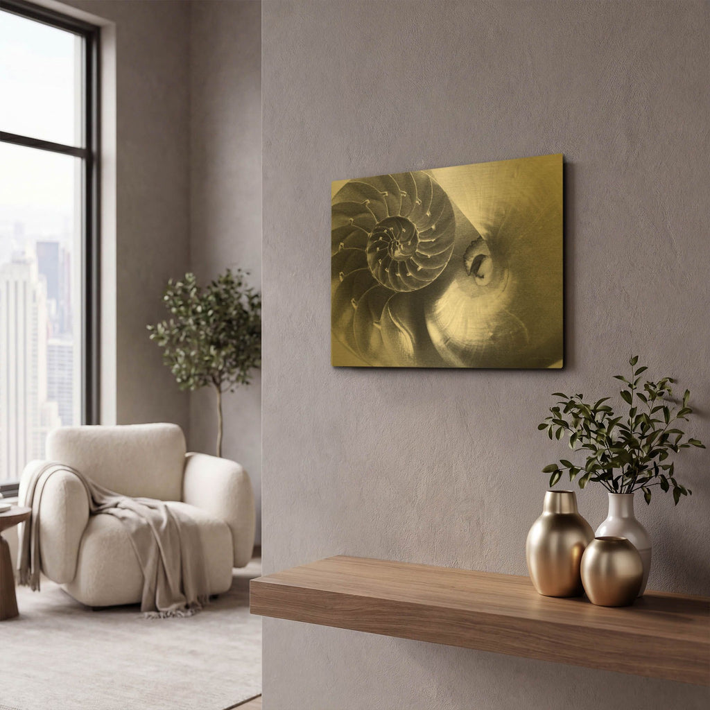 'Nautilus Yin Yang' By Debra Van Swearingen Gold Metal Wall Art