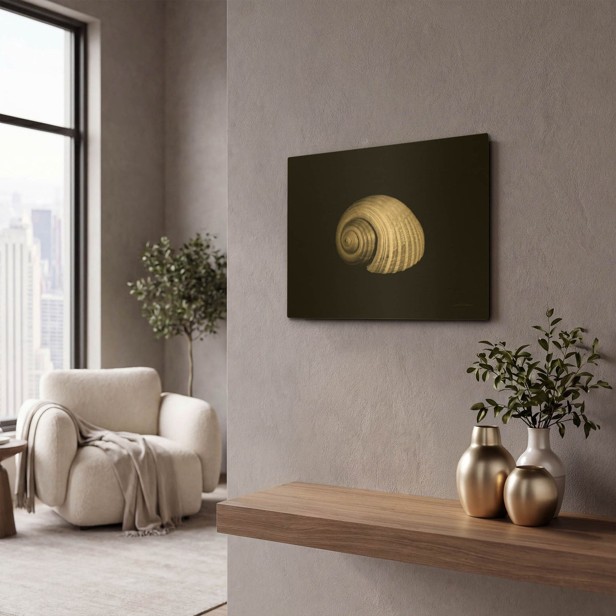 'Tonna' By Debra Van Swearingen Gold Metal Wall Art