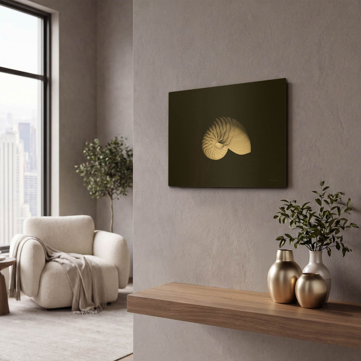 'Nautilus I' By Debra Van Swearingen Gold Metal Wall Art
